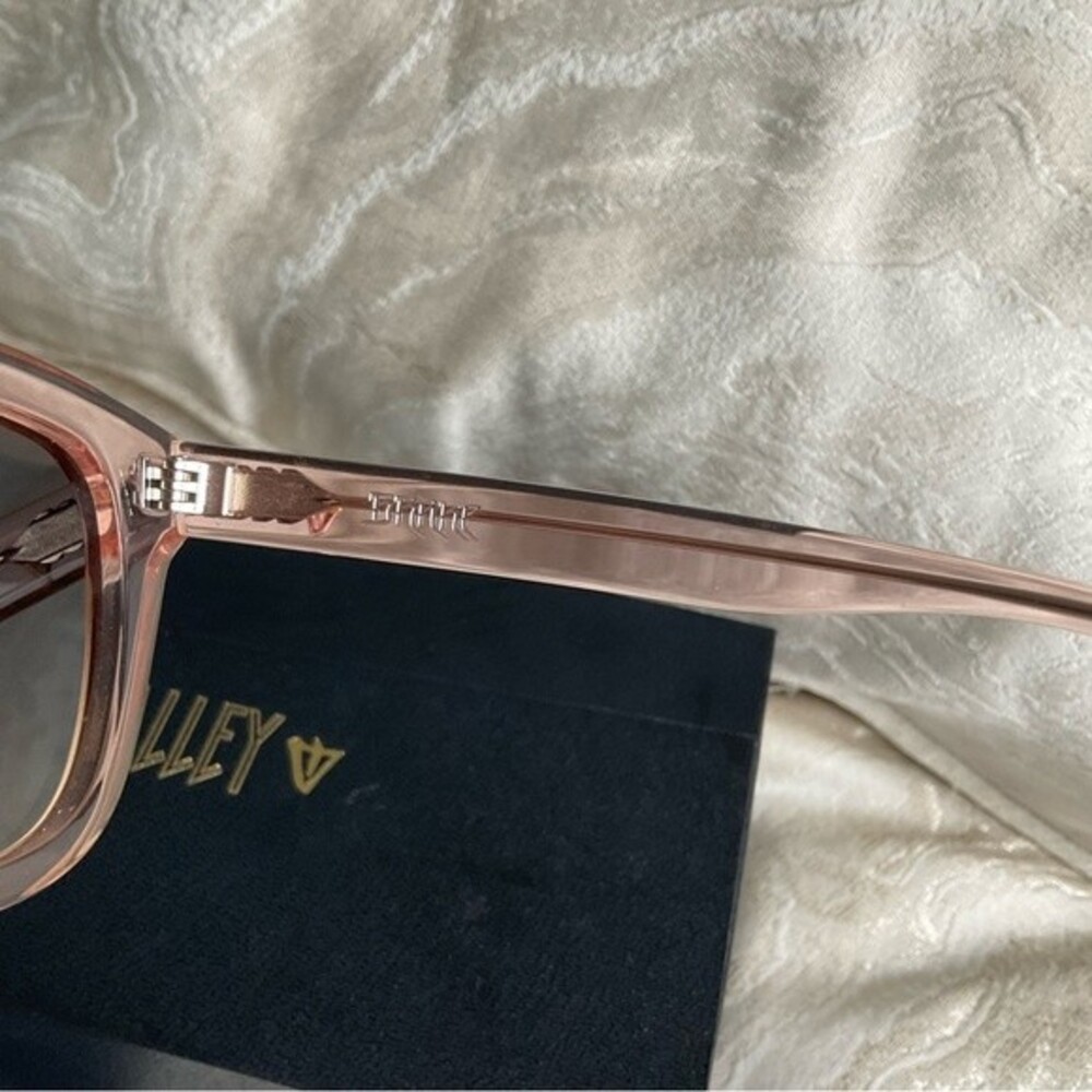 NEW Valley Eyewear Sunglasses BRAKE Crystal Pink w Rose Metal Trim Brown Lens - Picture 7 of 10